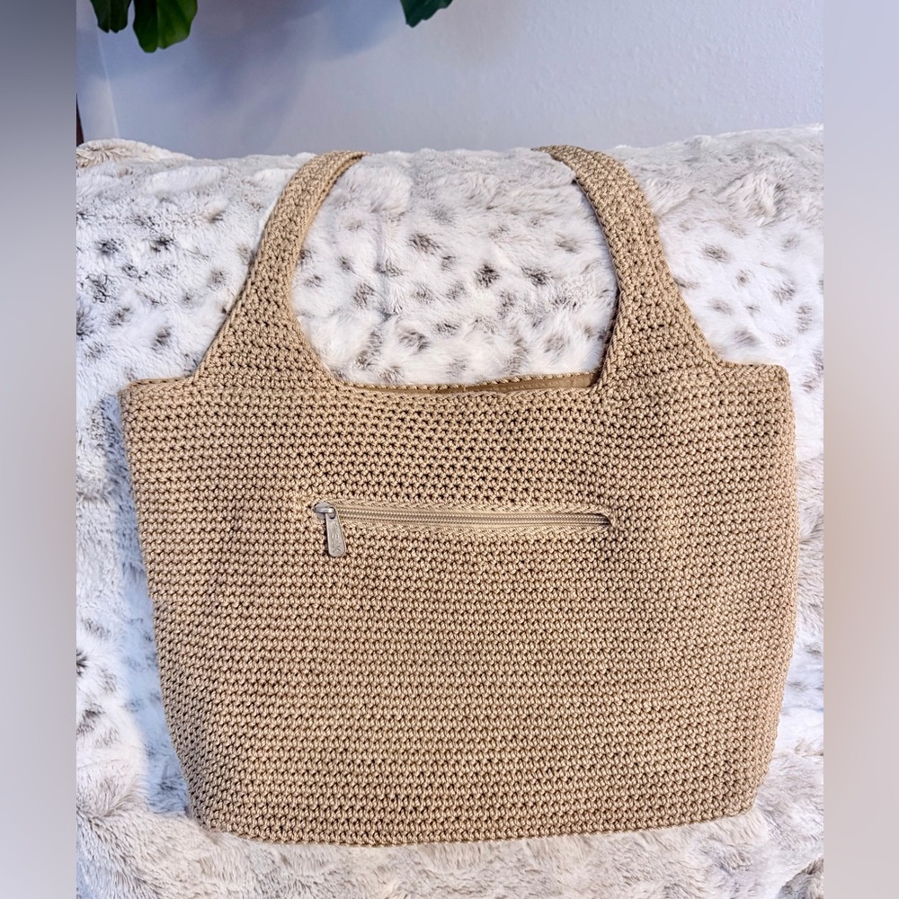 EUC! The Sak Tan Vintage Boho Crochet Shoulder Bag